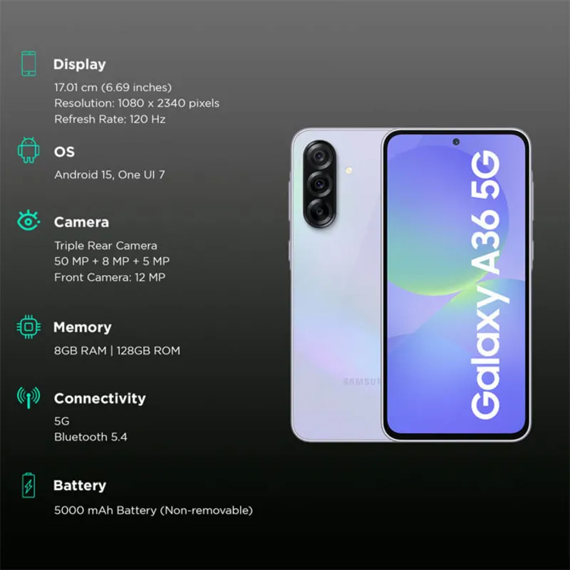 گوشی موبایل سامسونگ Galaxy A36 5G ظرفیت 128 گیگابایت رم 8 گیگابایت gallery8